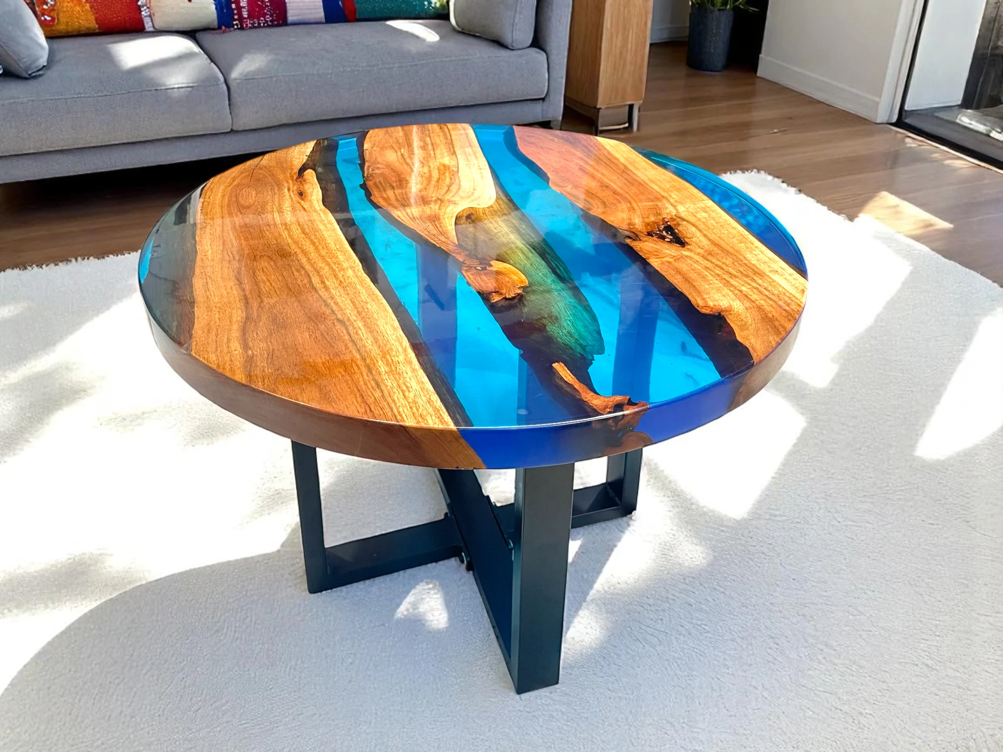 Artisanal Excellence: Handcrafted Live Edge Epoxy Table 
